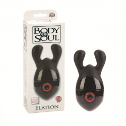 Чёрный вибромассажёр с ушками Body & Soul Elation Massagers Чёрный вибромассажёр с ушками Body & Soul Elation Massagers