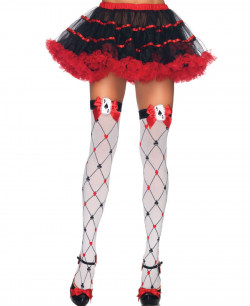 Игровые чулочки Leg Avenue с принтом в виде карточных мастей Игровые чулочки Leg Avenue с принтом в виде карточных мастей