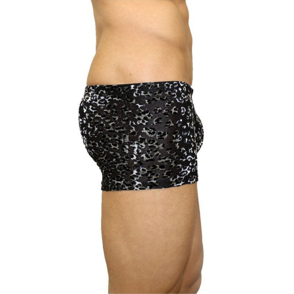 Мужские трусы-боксеры с леопардовым принтом под велюр Мужские трусы-боксеры с леопардовым принтом под велюр