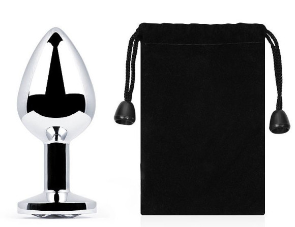 Серебристая анальная пробка с прозрачным стразом - 7,2 см. Серебристая анальная пробка с прозрачным стразом - 7,2 см.