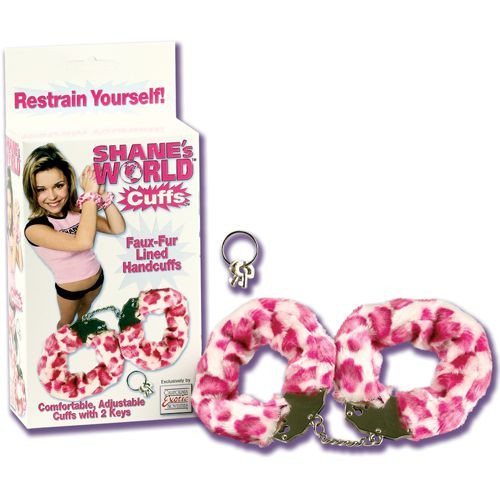 Розовые наручники с расцветкой под леопарда Розовые наручники с расцветкой под леопарда