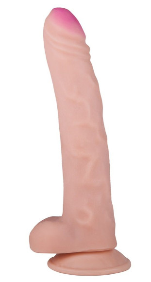 Телесный фаллоимитатор на присоске из неоскин - 21,3 см. Телесный фаллоимитатор на присоске из неоскин - 21,3 см.