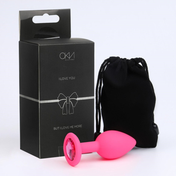 Розовая анальная пробка с кристаллом - 7,2 см. Розовая анальная пробка с кристаллом - 7,2 см.