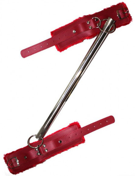 Распорка на руки с красными наручниками Распорка на руки с красными наручниками
