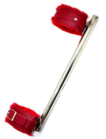 Распорка на руки с красными наручниками Распорка на руки с красными наручниками