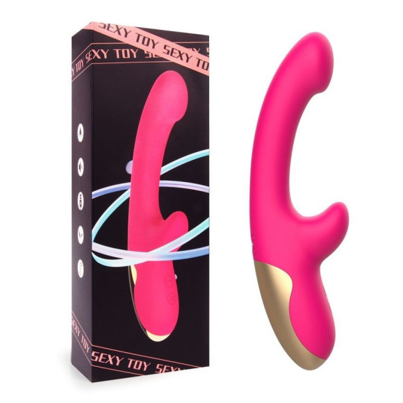 Розовый изогнутый вибромассажер - 20,3 см. Розовый изогнутый вибромассажер - 20,3 см.