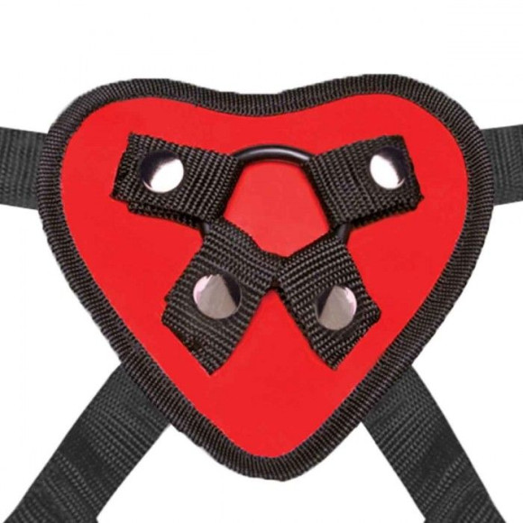 Красный поясной фаллоимитатор Red Heart Strap on Harness & 5in Dildo Set - 12,25 см. Красный поясной фаллоимитатор Red Heart Strap on Harness & 5in Dildo Set - 12,25 см.