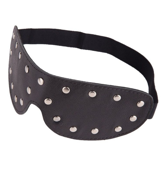 Черная кожаная маска на глаза с заклепками Черная кожаная маска на глаза с заклепками