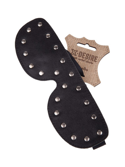 Черная кожаная маска на глаза с заклепками Черная кожаная маска на глаза с заклепками