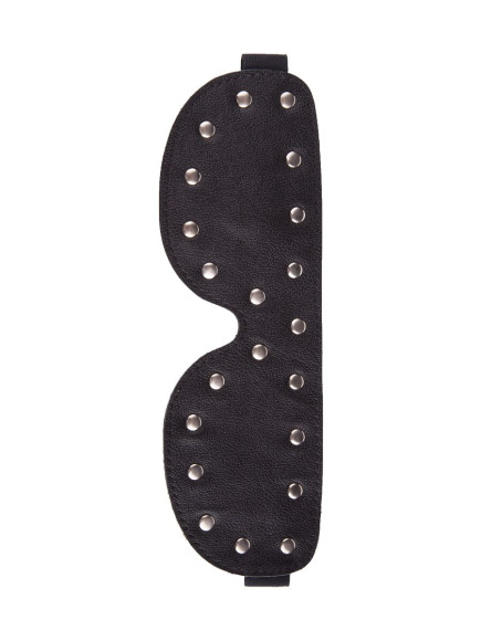 Черная кожаная маска на глаза с заклепками Черная кожаная маска на глаза с заклепками