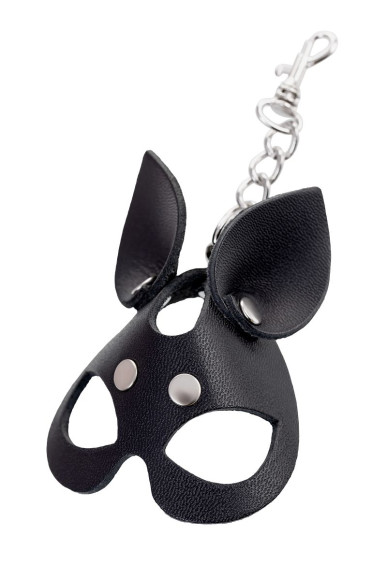 Кожаный брелок в виде маски кошки Кожаный брелок в виде маски кошки