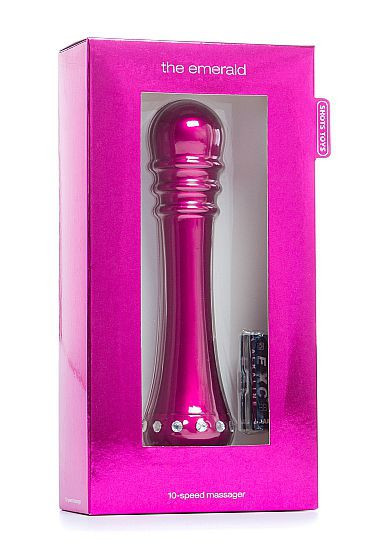 Вибратор с ребристой головкой The Emerald Pink - 16,3 см. Вибратор с ребристой головкой The Emerald Pink - 16,3 см.