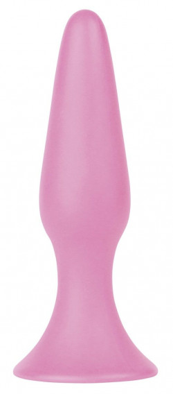 Розовая анальная пробка Silky Buttplug Small Pink - 11,5 см.