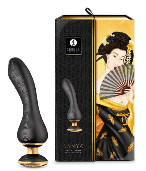 Черный вибростимулятор SANYA - 18,5 см. Черный вибростимулятор SANYA - 18,5 см.