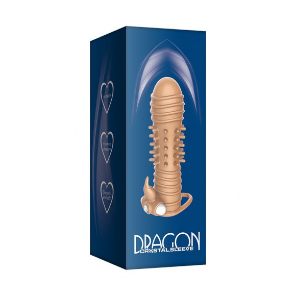 Телесная вибронасадка Dragon - 14 см. Телесная вибронасадка Dragon - 14 см.