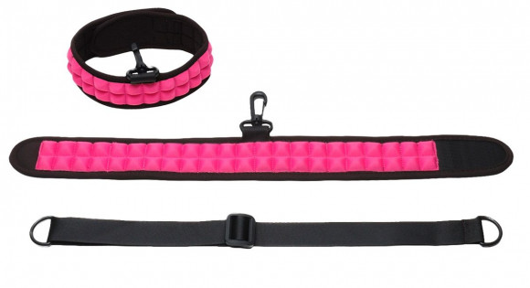 Розовый ошейник Speak No Evil Choker с поводком Розовый ошейник Speak No Evil Choker с поводком
