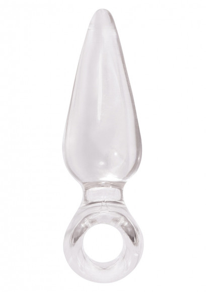 Большая прозрачная анальная пробка JOLIE с кольцом Большая прозрачная анальная пробка JOLIE с кольцом