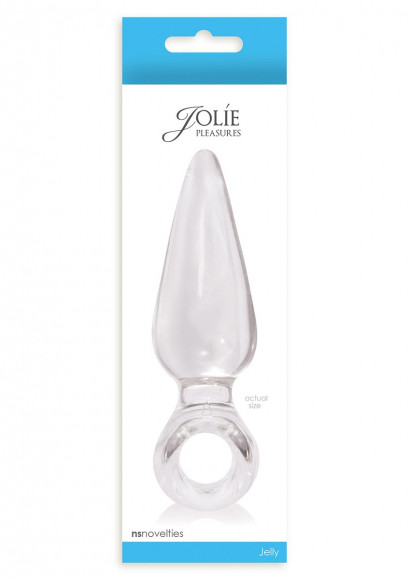 Большая прозрачная анальная пробка JOLIE с кольцом Большая прозрачная анальная пробка JOLIE с кольцом
