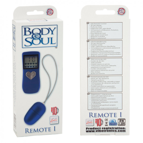 Виброяйцо синее BODY&SOUL Remote I Виброяйцо синее BODY&SOUL Remote I