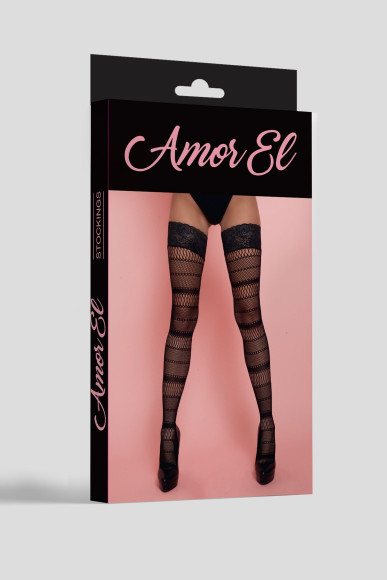 Пикантные ажурные чулочки с кружевной резинкой Пикантные ажурные чулочки с кружевной резинкой