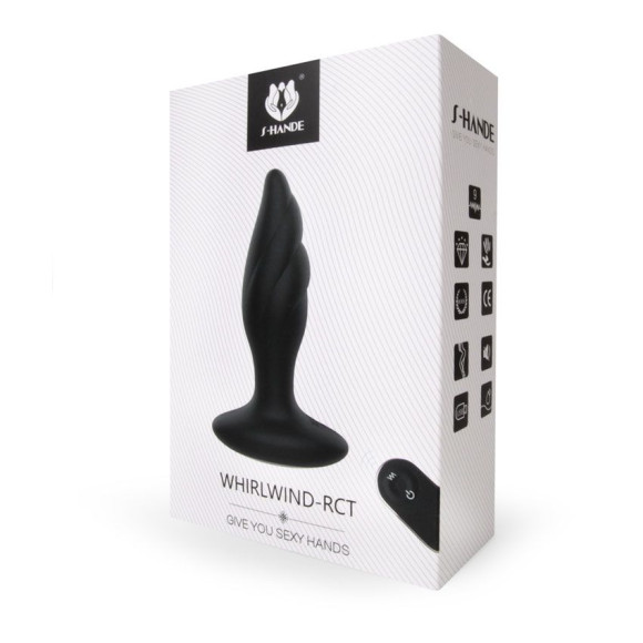 Черный анальный вибромассажер Whirlwind-RCT - 14,4 см. Черный анальный вибромассажер Whirlwind-RCT - 14,4 см.