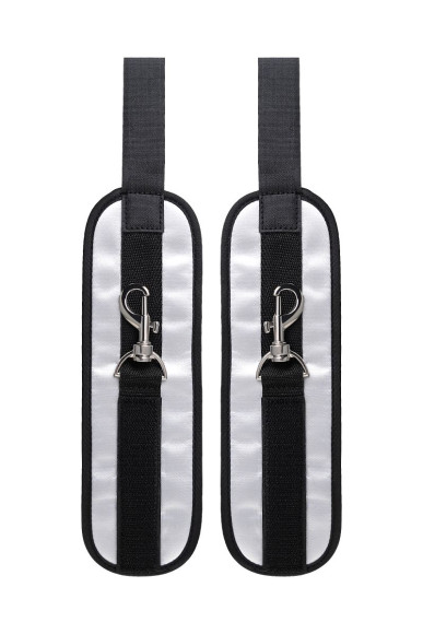 Черно-серебристые фиксаторы для рук на дверь Anonymo Черно-серебристые фиксаторы для рук на дверь Anonymo