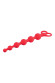 Красная анальная цепочка Ribbed Silicone Anal Beads - 26 см.