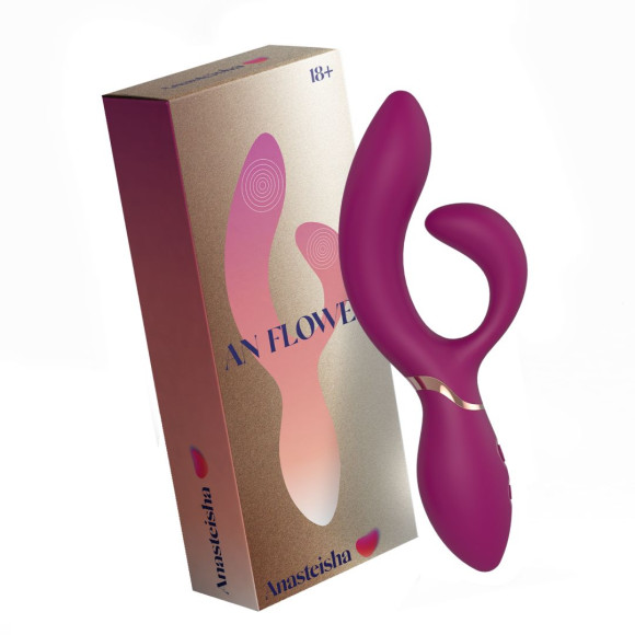 Сливовый вибратор-кролик AN Flower - 19,7 см. Сливовый вибратор-кролик AN Flower - 19,7 см.