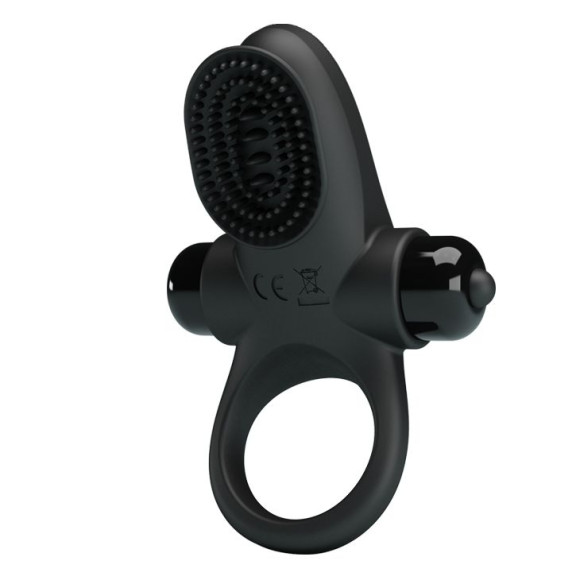 Черное эрекционное виброкольцо в клиторальной щеточкой Vibrant Penis Ring II Черное эрекционное виброкольцо в клиторальной щеточкой Vibrant Penis Ring II