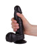 Чёрный фаллоимитатор с мошонкой на присоске - 16 см. Чёрный фаллоимитатор с мошонкой на присоске - 16 см.