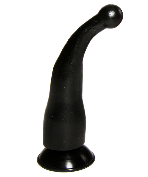 Массажер-стимулятор точки G на присоске черного цвета Массажер-стимулятор точки G на присоске черного цвета