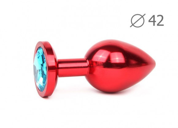 Коническая красная анальная втулка с голубым кристаллом - 9,3 см. Коническая красная анальная втулка с голубым кристаллом - 9,3 см.