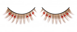 Коричневые ресницы с красными стразами Коричневые ресницы с красными стразами