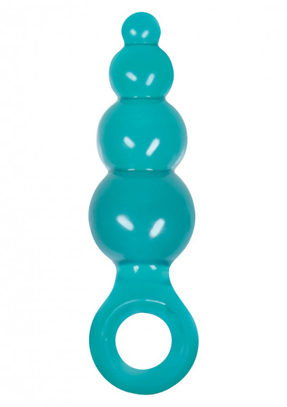 Средняя бирюзовая анальная пробка Jolie - Ripples Средняя бирюзовая анальная пробка Jolie - Ripples