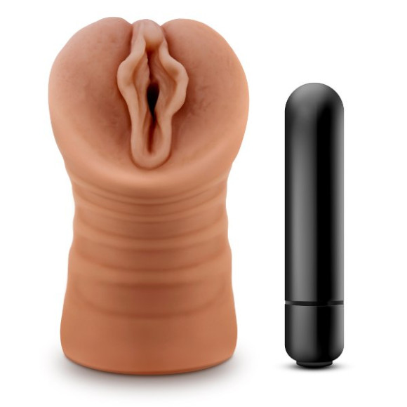 Мастурбатор-вагина цвета карамели Sofia с вибрацией Мастурбатор-вагина цвета карамели Sofia с вибрацией