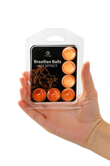 Набор из 6 шариков с массажным маслом Brazilian Balls с разогревающим эффектом Набор из 6 шариков с массажным маслом Brazilian Balls с разогревающим эффектом