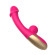 Розовый изогнутый вибромассажёр с имитацией мошонки - 20,4 см. Розовый изогнутый вибромассажёр с имитацией мошонки - 20,4 см.