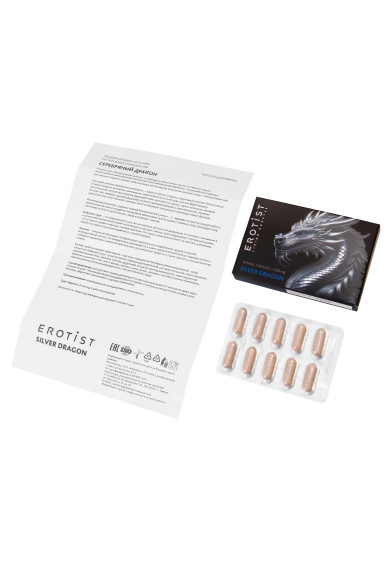 Капсулы для мужчин Erotist Silver Dragon для усиления эрекции - 10 капсул Капсулы для мужчин Erotist Silver Dragon для усиления эрекции - 10 капсул