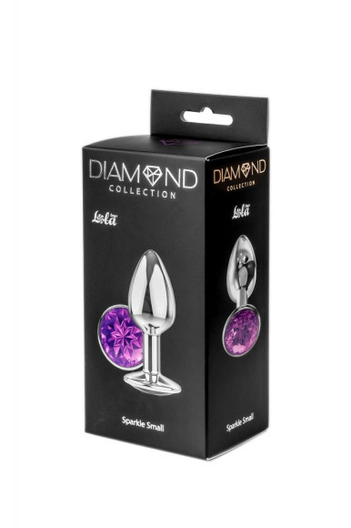 Малая серебристая анальная пробка Diamond Purple Sparkle Small с фиолетовым кристаллом - 7 см. Малая серебристая анальная пробка Diamond Purple Sparkle Small с фиолетовым кристаллом - 7 см.