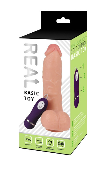 Реалистичный вибратор REAL с пультом управления - 21 см. Реалистичный вибратор REAL с пультом управления - 21 см.