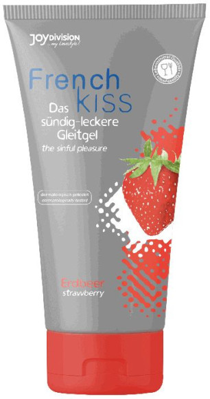 Съедобный лубрикант Frenchkiss с ароматом клубники - 75 мл. Съедобный лубрикант Frenchkiss с ароматом клубники - 75 мл.