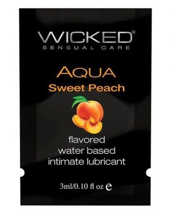 Лубрикант с ароматом спелого персика Wicked Aqua Sweet Peach - 3 мл. Лубрикант с ароматом спелого персика Wicked Aqua Sweet Peach - 3 мл.