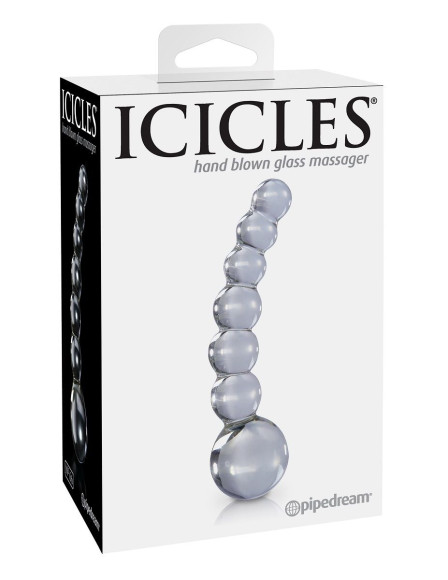 Прозрачный стеклянный стимулятор Icicles №66 - 12 см. Прозрачный стеклянный стимулятор Icicles №66 - 12 см.