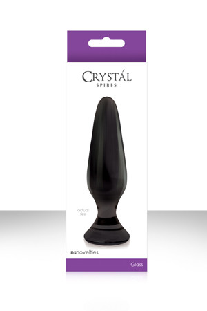 Стеклянная анальная пробка Crystal Spires Black