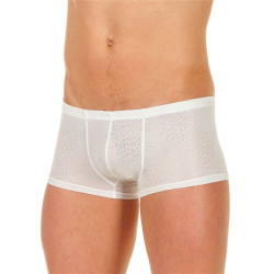 Мужские трусы-хипсы из ткани с текстурой змеиной чешуи Snake White Boxer Мужские трусы-хипсы из ткани с текстурой змеиной чешуи Snake White Boxer