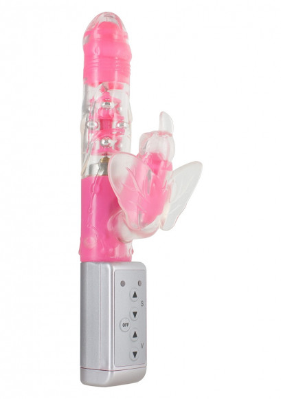 Розовый Hi-tech вибратор Funky Butterfly Pink - 22 см. Розовый Hi-tech вибратор Funky Butterfly Pink - 22 см.