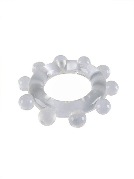 Прозрачное эрекционное кольцо со стимулирующими шариками