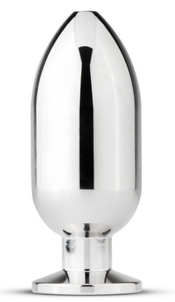 Серебристая анальная пробка Sinner Big Metal Buttplug - 10 см.