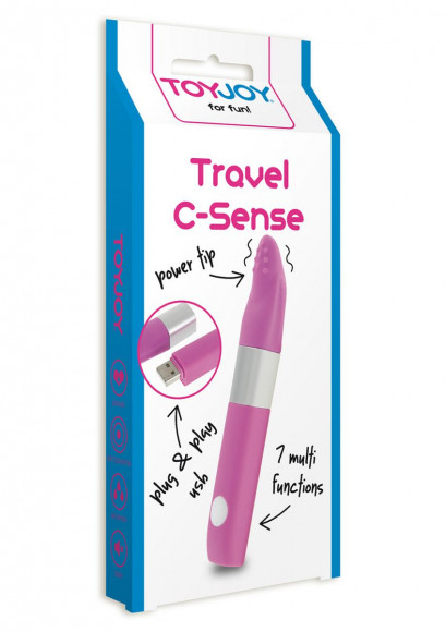 Розовый мини-вибратор TRAVEL C-SENSE - 11 см.