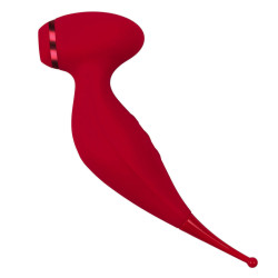 Красный вакуум-волновой стимулятор клитора Isadora с точечным вибратором Красный вакуум-волновой стимулятор клитора Isadora с точечным вибратором